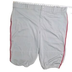 NWT Champro Mens 4XL Baseball Pants BP70 Grey Scarlet Red Piping Big & Tall